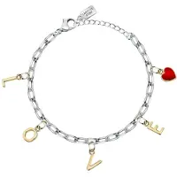 La Petite Story Love Charm Red Enamel16.3 Bracelet Argenté Femme