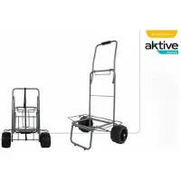 Aktive 62377 Folding Beach Cart With Large Wheels 55x40x100 Cm Gris