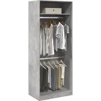 vidaXL Garde-robe gris béton 80x50x200 cm bois d'ingénierie