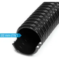 Wiltec Tuyau spiralé de refoulement aspiration - 5 m - Noir Flexible - Ø 32 mm (1 1/4") - avec Spirale de renforcement - évcuation, écoulement, drainage, arrosage sous pression