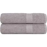 vidaXL Serviettes de bain 2 pcs gris 100x150 cm 360 g/m² 100% coton