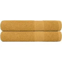 vidaXL Serviettes de sauna 2 pcs doré 80x200 cm 360 g/m² 100% coton