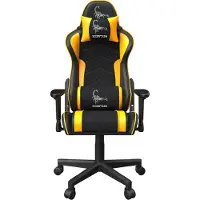 Gembird Chaise de jeu SCORPION juodas mesh yellow skin, Chaise gaming, Noir, Jaune