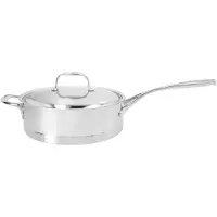 Demeyere Stieltopf mit Deckel, niedrig, 24 cm | rund | 18/10 Edelstahl