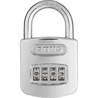 ABUS Cadenas à combinaison 160/50 - Cadenas en finition chromée brillante - avec code personnalisé.