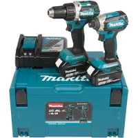 Makita Pack 2 outils - - DLX2189TJ - Perceuse Visseuse 18V - 2 batteries 5Ah - Moteur Brushless