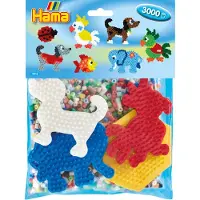 Hama Ensemble de perles Midi - 3000 pces + 4 Assiettes - Multico - - UneTaille - Perles
