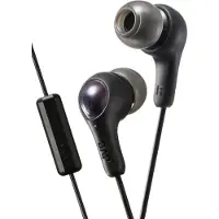 JVC GUMY PLUS : Ecouteurs intra-auriculaires avec microphone et télécommande - compatible IOS et Android aimant néodyme de 11 mm - Noir