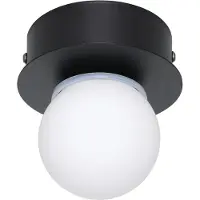 Eglo Plafonnier LED Mosiano, petit plafonnier sphérique pour salle de bain, plafonnier pour salle de bain, éclairage de plafond blanc chaud, IP44, ∅ 11 cm