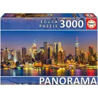 Educa New York Skyline Panorama Puzzle 3000 pièces Golden Golden One Size