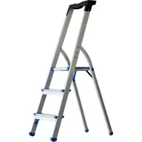 Pavo 8037339 Stehleiter silber 3 Sprossen, H: 112,0 cm