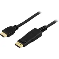 Deltaco DP-3030 - Câble adaptateur - DisplayPort mâle pour HDMI mâle - 3 m - noir