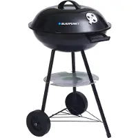Blaupunkt GC-301 Gril rond avec couvercle, mobile, acier chromé, Ø41cm