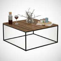 Skye Decor , Poly - Walnut, table basse, noyer, 100 % PANNEAUX DE PARTICULES MÉLAMINÉS, 75 x 75 x 43 cm