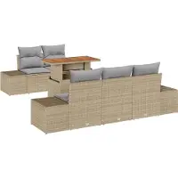 vidaXL Salon de jardin avec coussins 6 pcs Beige et Gris