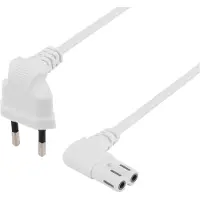 Deltaco Kbl apparatkabel ojordad Vinklad 5m Vit (5 m), Câble d'alimentation, Blanc