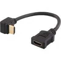 Deltaco HDMI-21E - Adaptateur HDMI - 20 c (0.20 m), Câble vidéo, Noir