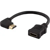 Deltaco HDMI-21D - Adaptateur HDMI - 20 c (0.20 m), Câble vidéo, Noir