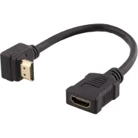 Deltaco HDMI-21B - Adaptateur HDMI - 20 c (0.20 m), Câble vidéo, Noir
