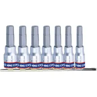 King Tony - Coffret de 7 clés mâles 1/4" avec embout hexagonal.
