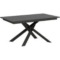 Itamoby - Table extensible 160/220x90 cm Ganty anthracite spatulé bande de chante anthracite cadre et pieds anthracite