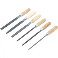 Bgs Jeu 6 limes aiguilles manche bois 100 mm plate ronde demi ronde triangulaire