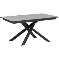 Itamoby - Table extensible 160/220x90 cm Ganty gris béton bande de chante anthracite cadre et pieds anthracite