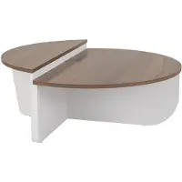 Skye Decor , Orion - Walnut, White, Table basse, 100 % panneaux de particules mélaminés, noyer, 90 x 60 x 30 cm