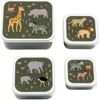 A Little Lovely Company Kit de Boîtes à Repas - 4 pièces - Savan - - UneTaille - Boîte à Repas