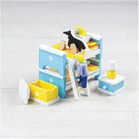 Tidlo Meubles de maison de poupées en bois, chambre d'enfant, 3 pièces.
