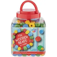 Creative Craft Group Perles en bois rouge. 375 grammes