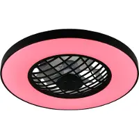 Reality TRIO Reality R64462102 LINKÖPING Plafonnier avec ventilateur D590 mm LED SMD 45 W/5600 lm 2700-6500 K noir, télécommande