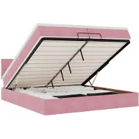vidaXL Ottoman-lit avec matelas & LED rose 200x200 cm velours