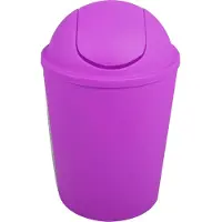 MSV Seau à cosmétique Poubelle à couvercle basculant 5,5 litres Plastique Violet