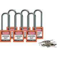Brady Cadenas de sécurité compact en nylon orange, hauteur d'anse 50mm, anse en aluminium 4,7mm (Ke