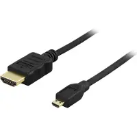 Deltaco HDMI-1023 - 2 m - HDMI type D (microphone) - HDMI type A (standard) - 3D - noir (2 m), Câble vidéo, Noir