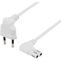 Deltaco câble d'alimentation - Europlug til (0.50 m), Câble d'alimentation, Blanc