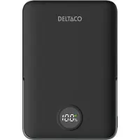 Deltaco Banque de puissance - 5000 mAh Banque de puissance - Sort - 5000 mAh (5000 mAh, 20 W, 19.25 Wh), Chargeur de secours, Noir