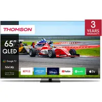 Thomson Q70 Series 65" QLED GOOGLE TV filigranes Rahmen-design, 165,1 cm (65"), 3840 x 2160 px, QLED Pro, Smart TV, Wi-Fi, Černá