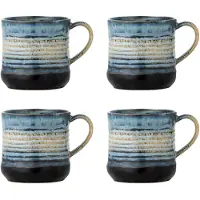 Bloomingville Ensemble de 4 mugs Deana bleus