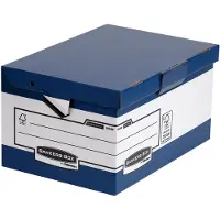 Fellowes BANKERS BOX SYSTEM Boîte d'archives à couvercle rabattable Maxi ERGO-Stor, bleue, en carton 100% (39 cm)
