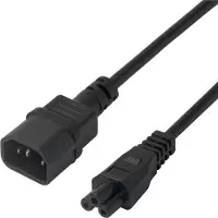 Deltaco Maitinimo kabelis IEC C14 - IEC C5,, juodas / 1902271 (5 m), Câble d'alimentation, Noir