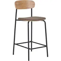House Nordic Estepona tabouret de comptoir naturel, brun, noir.
