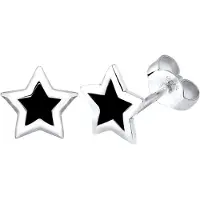 Elli Boucles d'oreilles 'Sterne' noir / argent