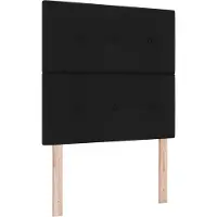 vidaXL Lit boxspring LED avec tête de lit, noir, 80 x 200 cm, tissu