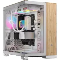 Corsair CC-9011284-WW Geh Midi 6500X (Tempered Glass) White/Bamboo Wood