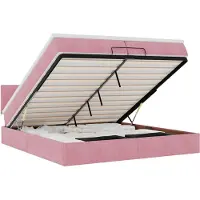 vidaXL Ottoman-lit avec matelas rose 200x200 cm velours