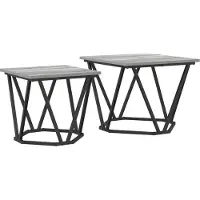 vidaXL : Ensemble de 2 tables d'appoint, gris Sonoma, 50 x 50 x 40 cm