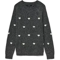 Vero Moda Pull-over 'VMDoffy' gris chiné / blanc