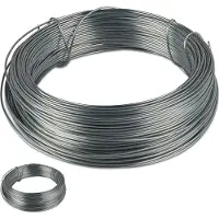 Relaxdays Fil De Ligature, Lot De 2, 1mm, 50m De Long, Zingué, Fin, Pour Jardin & Bricolage, Inoxydable, Acier, Argent -